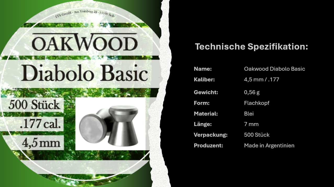 OAKWOOD Diabolos Premium | Kaliber 4,5mm & 5,5mm