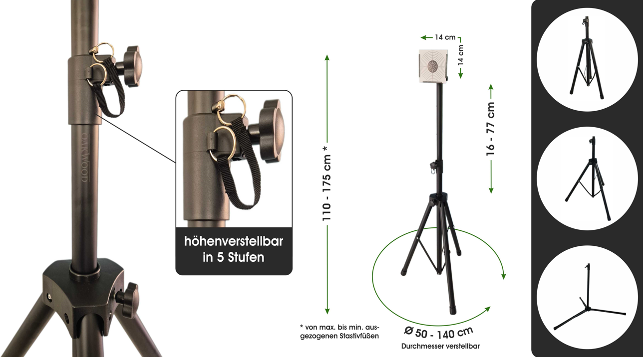 OAKWOOD Kugelfangkasten für Luftgewehr Luftpistole Softair | Größen 14x14 & 17x17 | Pendelkasten Flach, Trichter, 2in1, Verschiedene Motivziele | Auffangkasten