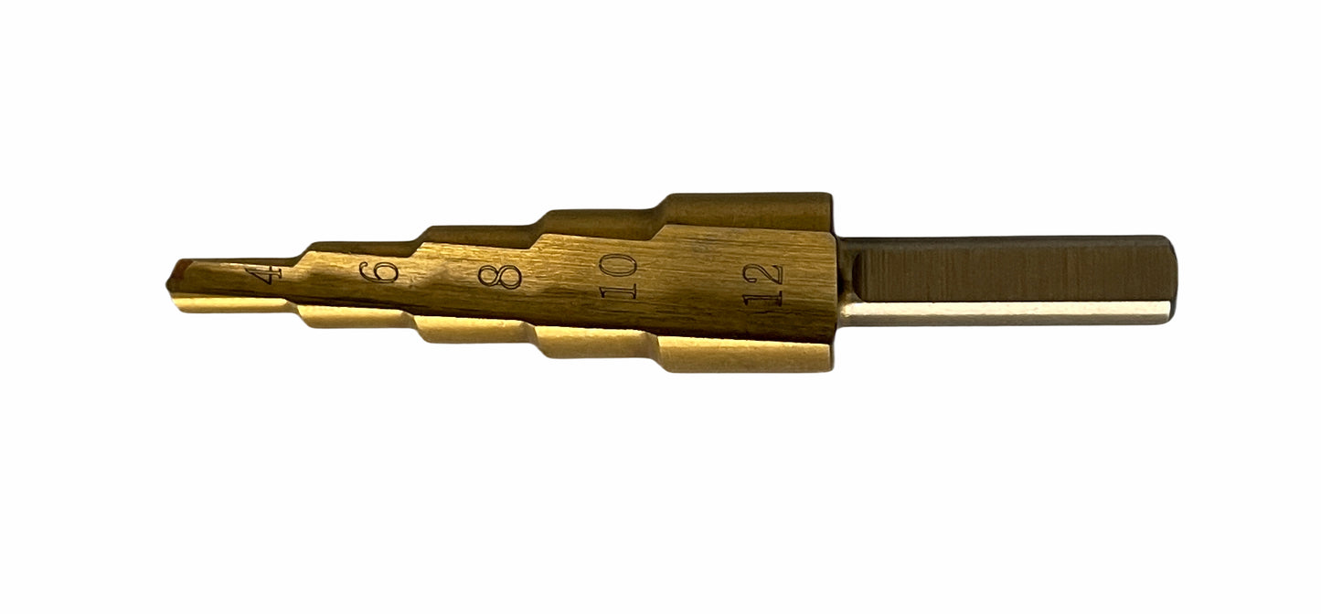 HSS Stufenbohrer Set 3-tlg. Schälbohrer Titanbeschichtet TIN︱4-12mm︱4-20mm︱4-32mm
