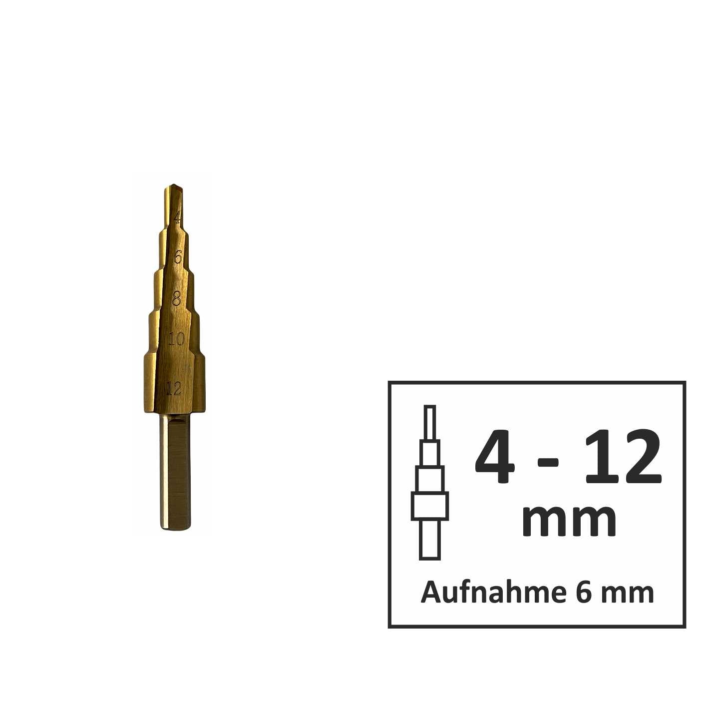 HSS Stufenbohrer Set 3-tlg. Schälbohrer Titanbeschichtet TIN︱4-12mm︱4-20mm︱4-32mm