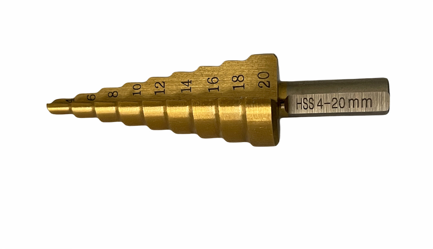 HSS Stufenbohrer Set 3-tlg. Schälbohrer Titanbeschichtet TIN︱4-12mm︱4-20mm︱4-32mm