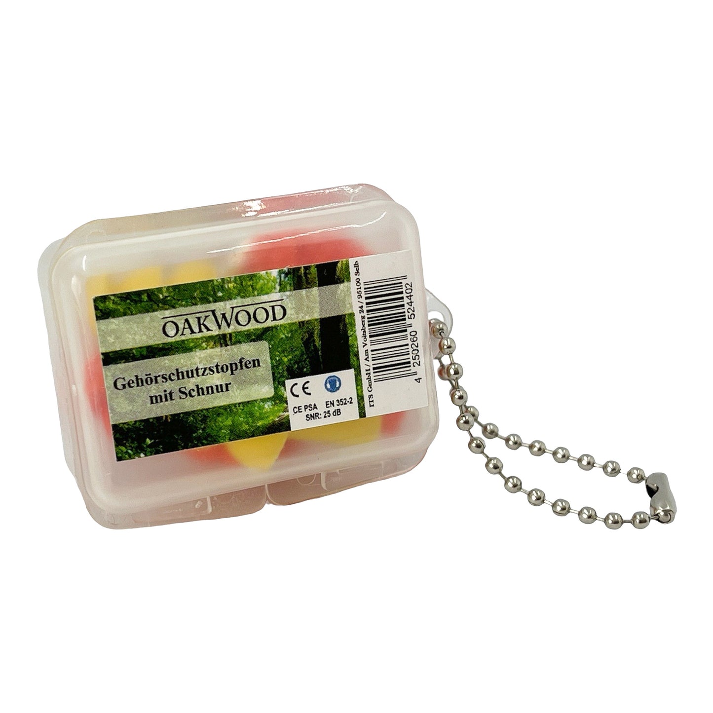 Gehörschutzstöpsel Gehörschutz Ohrstöpsel 25dB soft Silikon m. Schnur & Behälter
