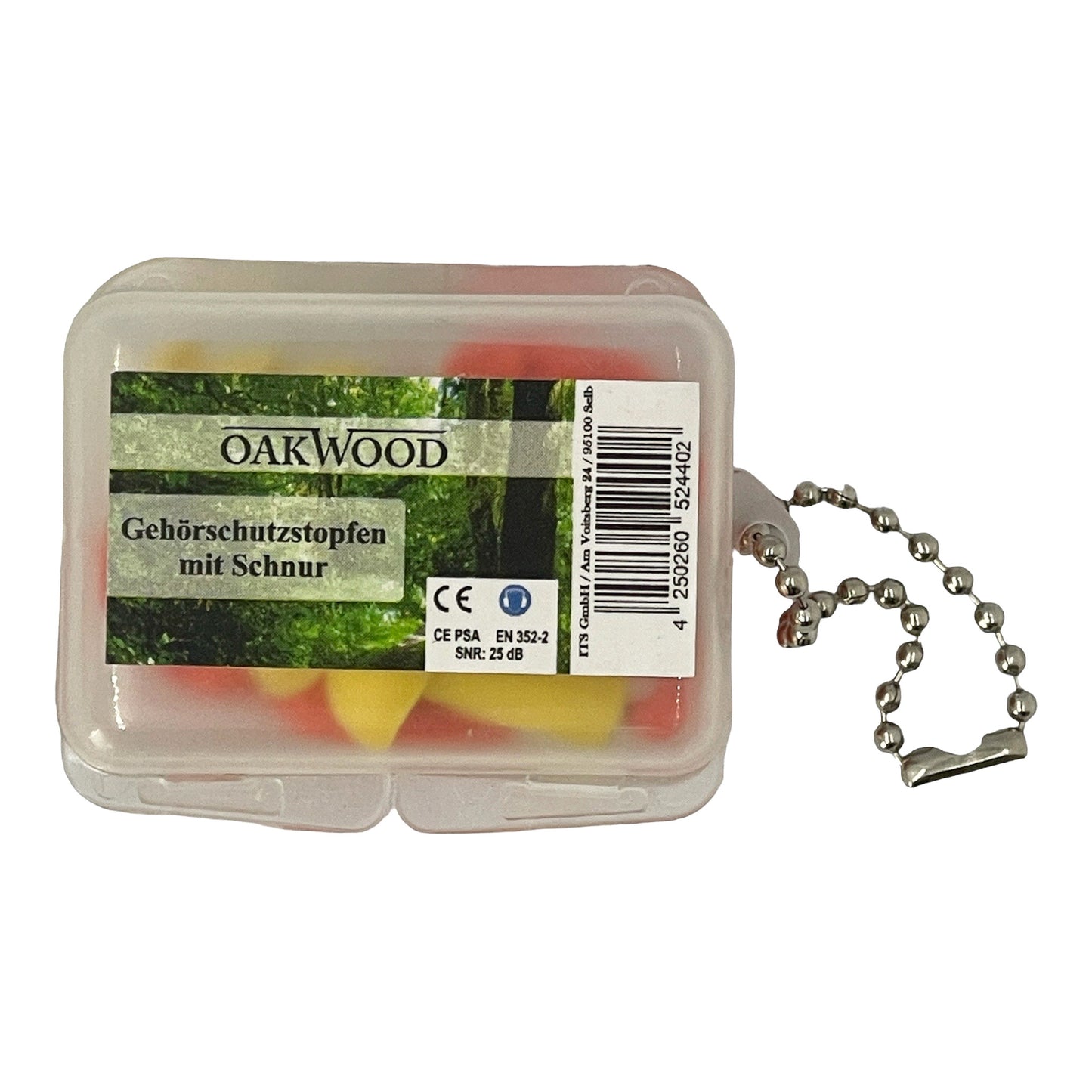 Gehörschutzstöpsel Gehörschutz Ohrstöpsel 25dB soft Silikon m. Schnur & Behälter