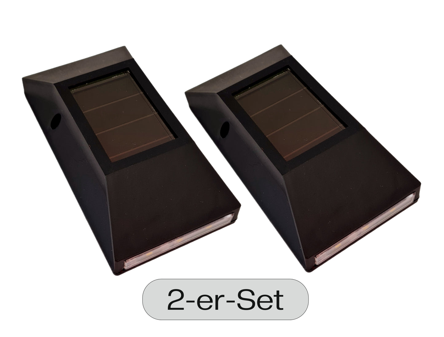 LED 2er-Set Solar Wandleuchten ProLiving | für Innen & Außen | Garten Balkon Inneräume