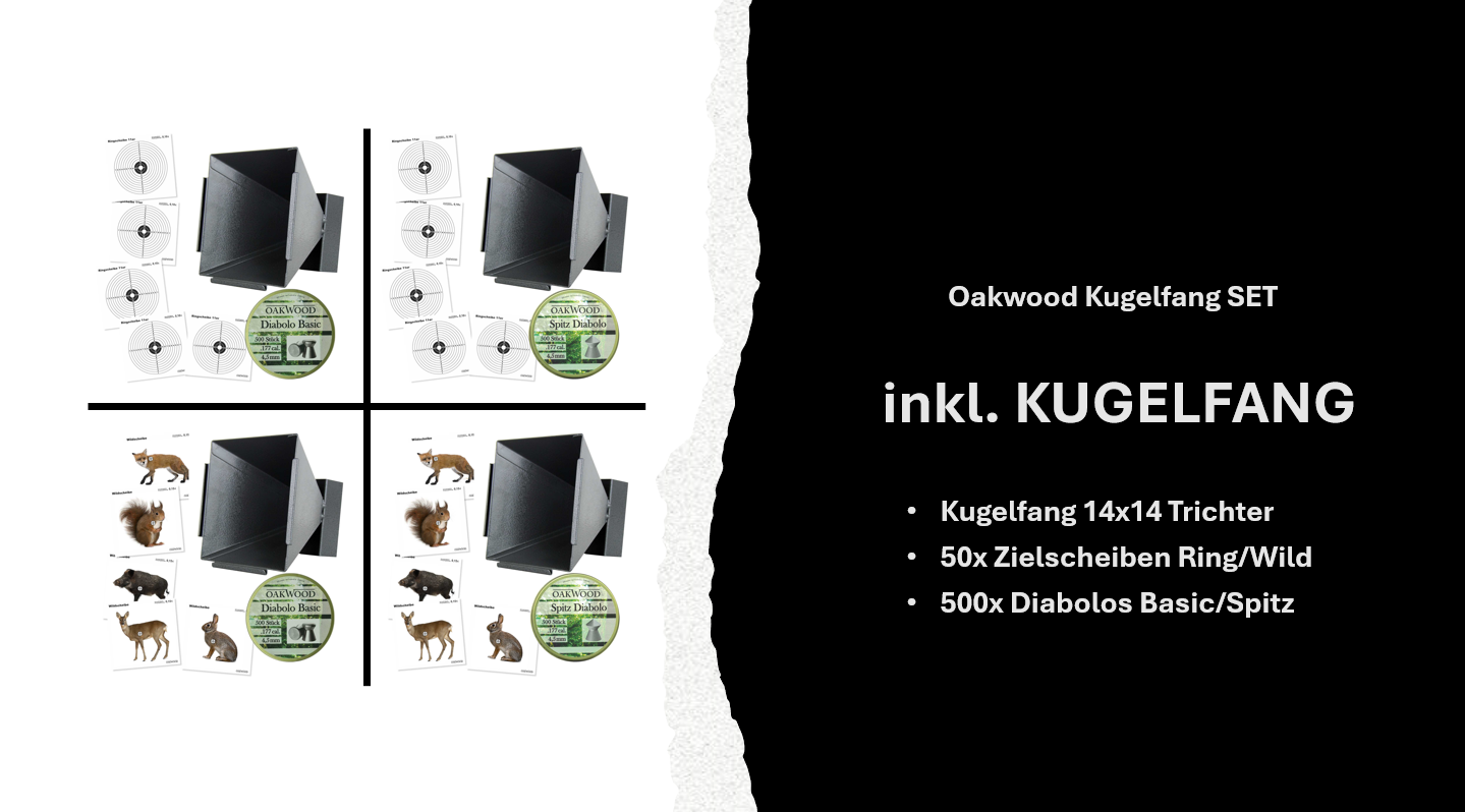 50 Zielscheiben + 500 Diabolos 4,5mm nach Wahl mit Kugelfang Trichter 14x14 SET