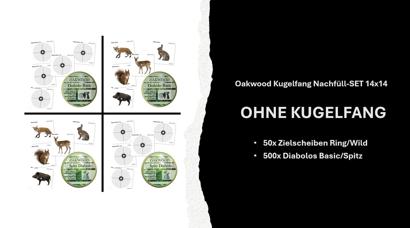 SET 50 Zielscheiben + 500 Diabolos 4,5mm nach Wahl mit Kugelfang