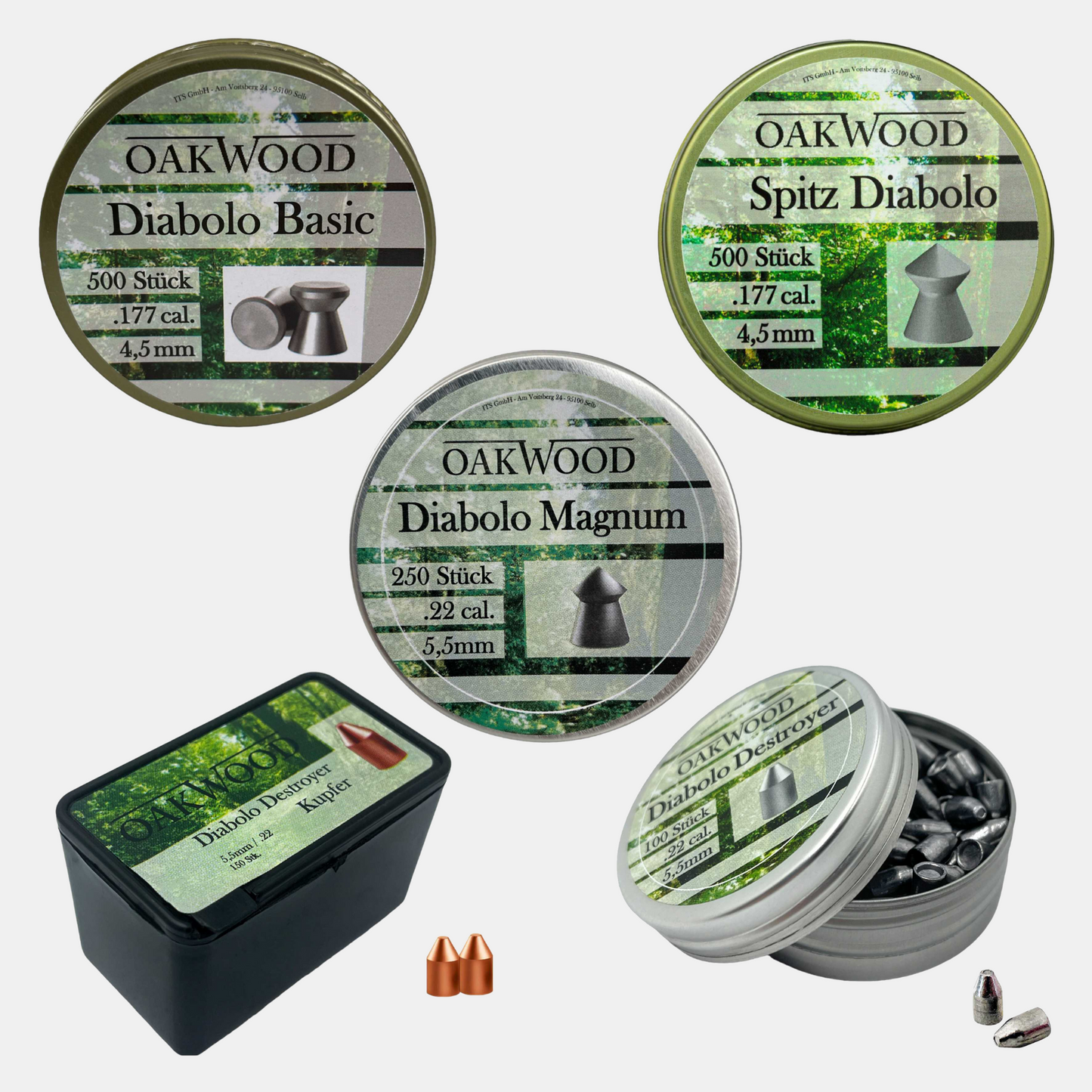 OAKWOOD Diabolos Premium | Kaliber 4,5mm & 5,5mm