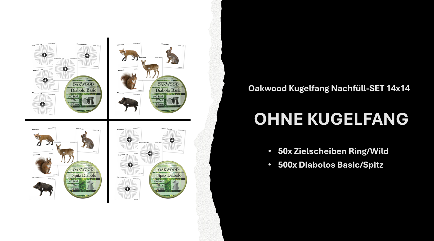50 Zielscheiben + 500 Diabolos 4,5mm nach Wahl mit Kugelfang Trichter 14x14 SET