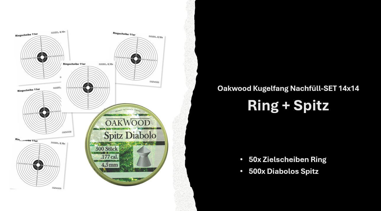 SET 50 Zielscheiben + 500 Diabolos 4,5mm nach Wahl mit Kugelfang