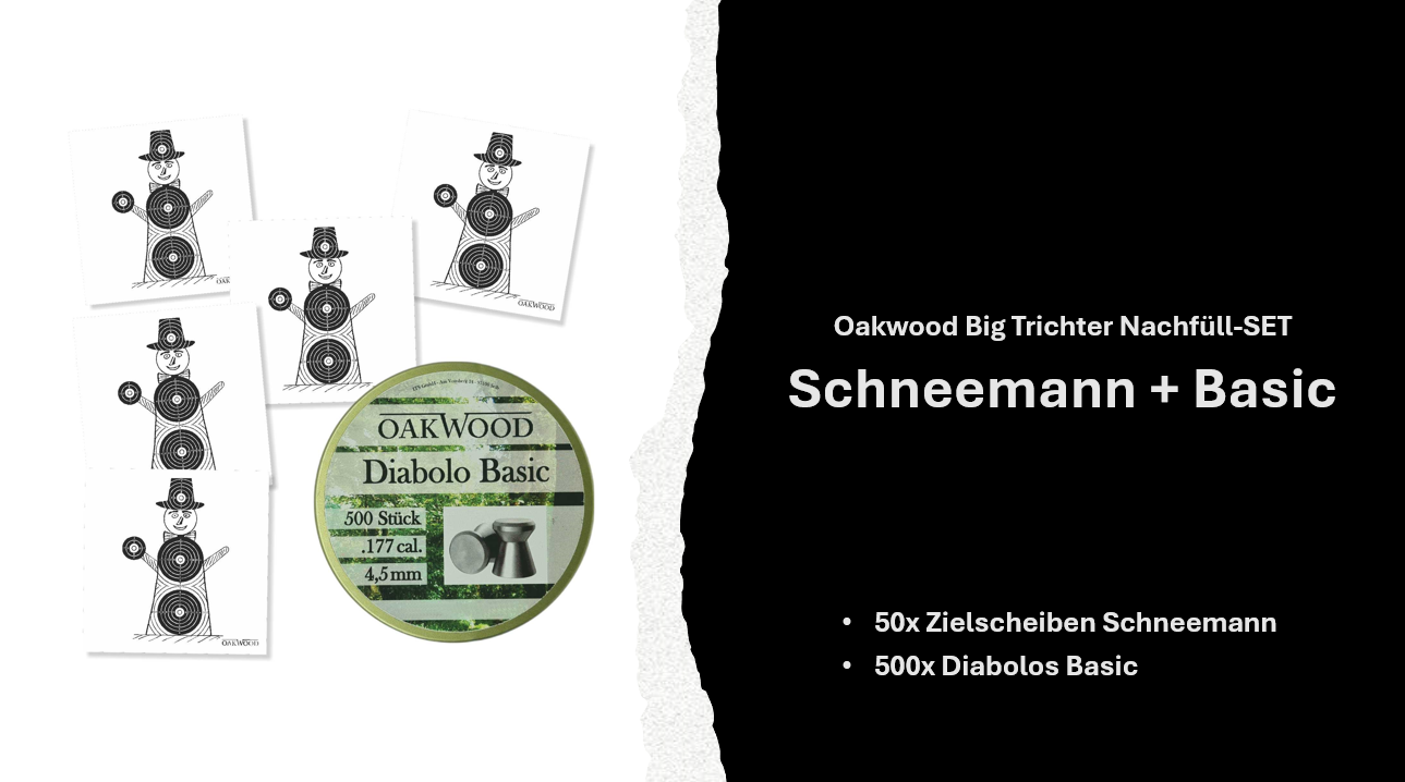 Luftgewehr BIG Set | 500 Diabolos + 50 Zielscheiben 17x17 | opt. mit Kugelfang