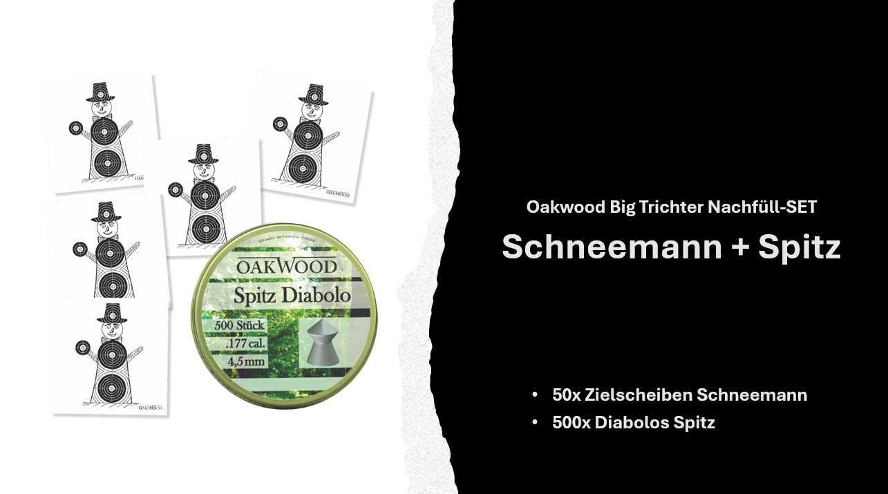 Luftgewehr BIG Set | 500 Diabolos + 50 Zielscheiben 17x17 | opt. mit Kugelfang