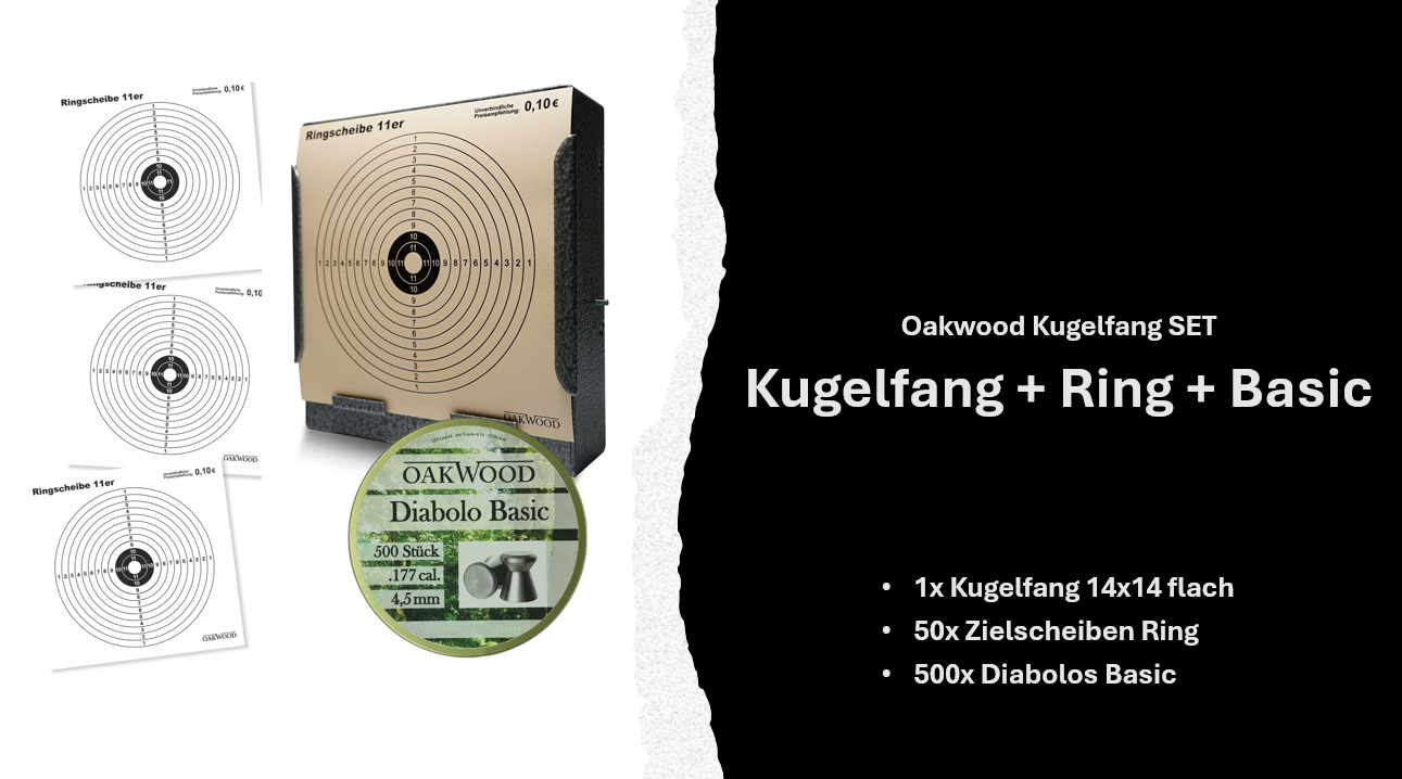 SET 50 Zielscheiben + 500 Diabolos 4,5mm nach Wahl mit Kugelfang