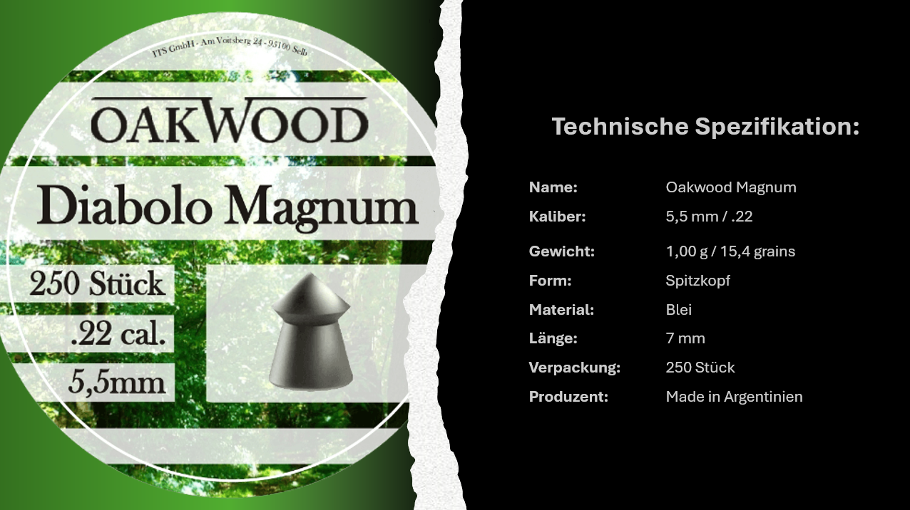 OAKWOOD Diabolos Premium | Kaliber 4,5mm & 5,5mm