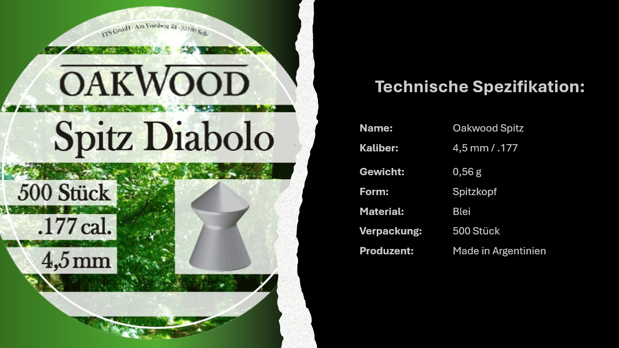 OAKWOOD Diabolos Premium | Kaliber 4,5mm & 5,5mm