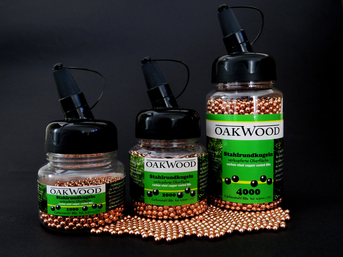 BB Stahlrundkugeln OAKWOOD Kal.4,5mm Kupfer | Schnelllader |CO2 Softair