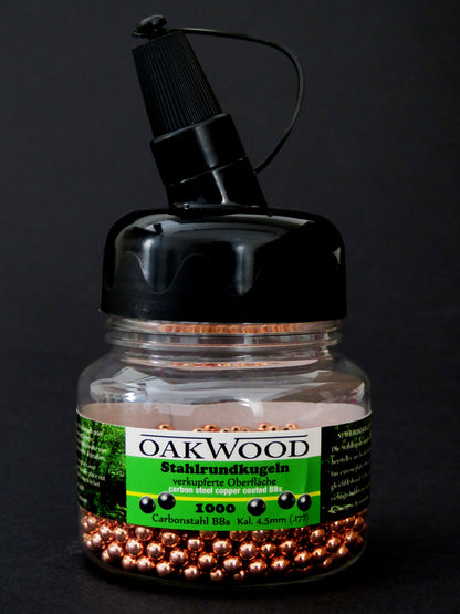 BB Stahlrundkugeln OAKWOOD Kal.4,5mm Kupfer | Schnelllader |CO2 Softair