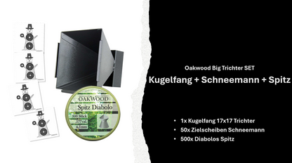 Luftgewehr BIG Set | 500 Diabolos + 50 Zielscheiben 17x17 | opt. mit Kugelfang
