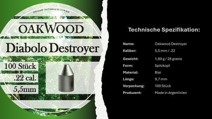 OAKWOOD Diabolos Premium | Kaliber 4,5mm & 5,5mm