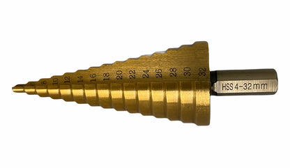 HSS Stufenbohrer Set 3-tlg. Schälbohrer Titanbeschichtet TIN︱4-12mm︱4-20mm︱4-32mm