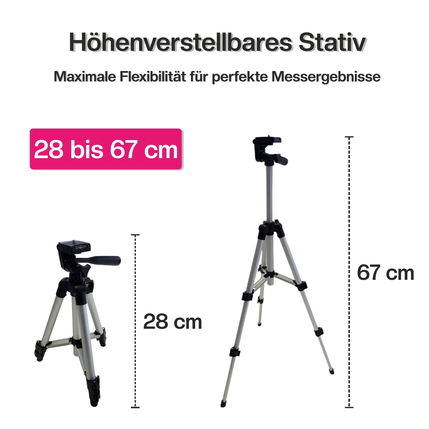 ProLiving Kreuzlinienlaser mit Stativ | Grün | Selbstnivellierend | 30 m