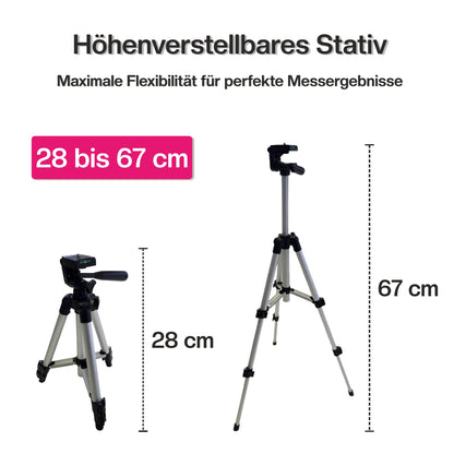 ProLiving Kreuzlinienlaser mit Stativ | Grün | Selbstnivellierend | 30 m