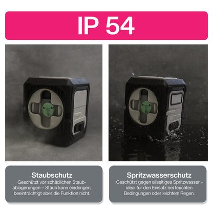 ProLiving Kreuzlinienlaser mit Stativ | Grün | Selbstnivellierend | 30 m