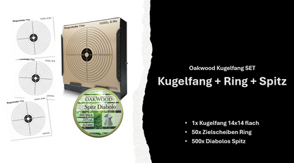 SET 50 Zielscheiben + 500 Diabolos 4,5mm nach Wahl mit Kugelfang
