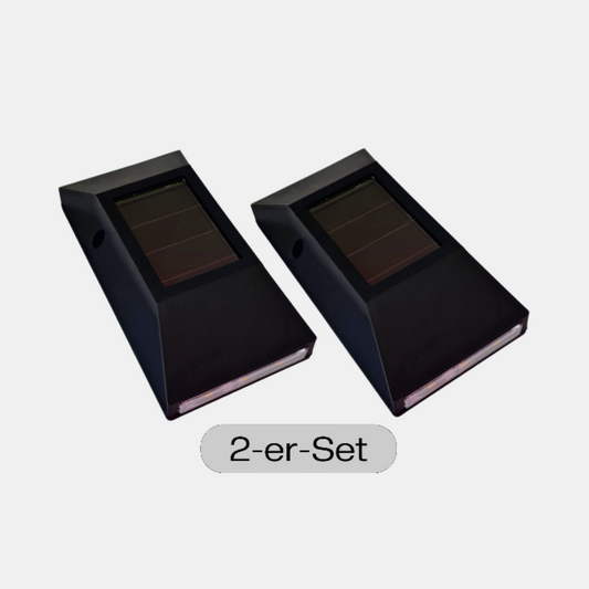 LED 2er-Set Solar Wandleuchten ProLiving | für Innen & Außen | Garten Balkon Inneräume