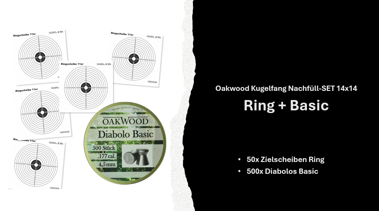SET 50 Zielscheiben + 500 Diabolos 4,5mm nach Wahl mit Kugelfang