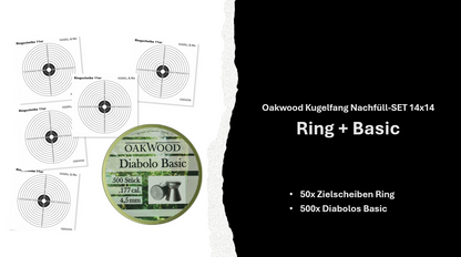 SET 50 Zielscheiben + 500 Diabolos 4,5mm nach Wahl mit Kugelfang