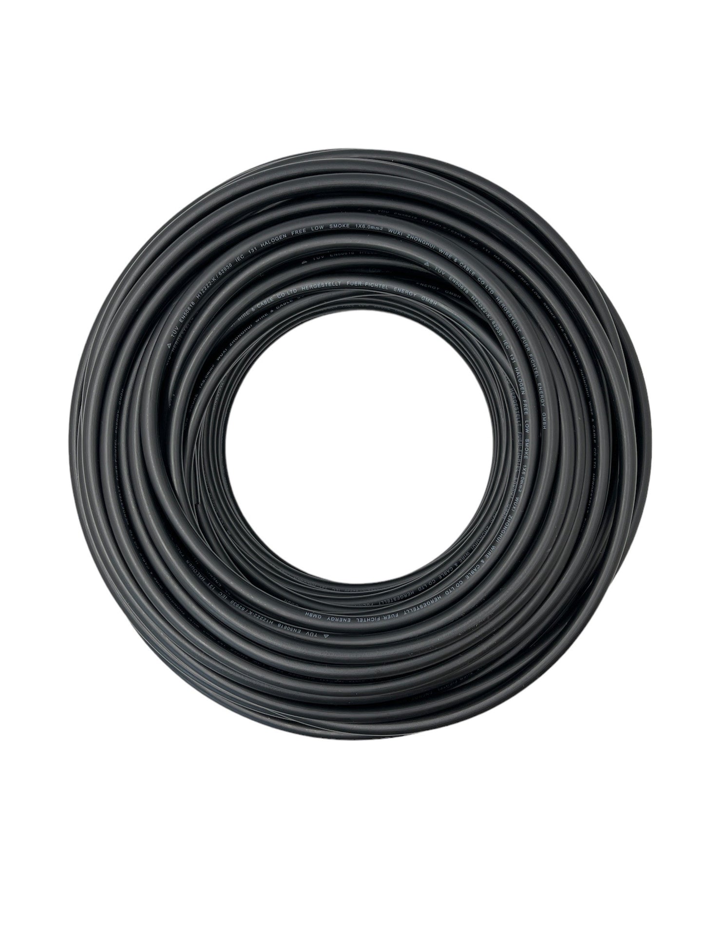 Solarkabel Leitung 6 MM² SCHWARZ DB+ H1Z2Z2-K PV - Fichtel Energy
