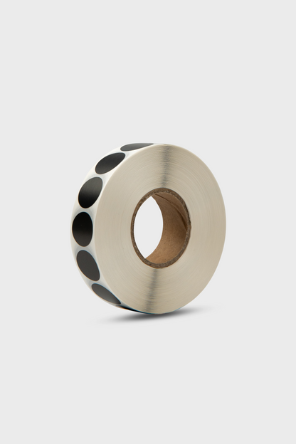 OAKWOOD Schusspflaster & Punktetiketten rund | Ø19mm – 2.000 Stück in Spenderbox | Schwarz, Weiß, Gold, Silber, Neongelb
