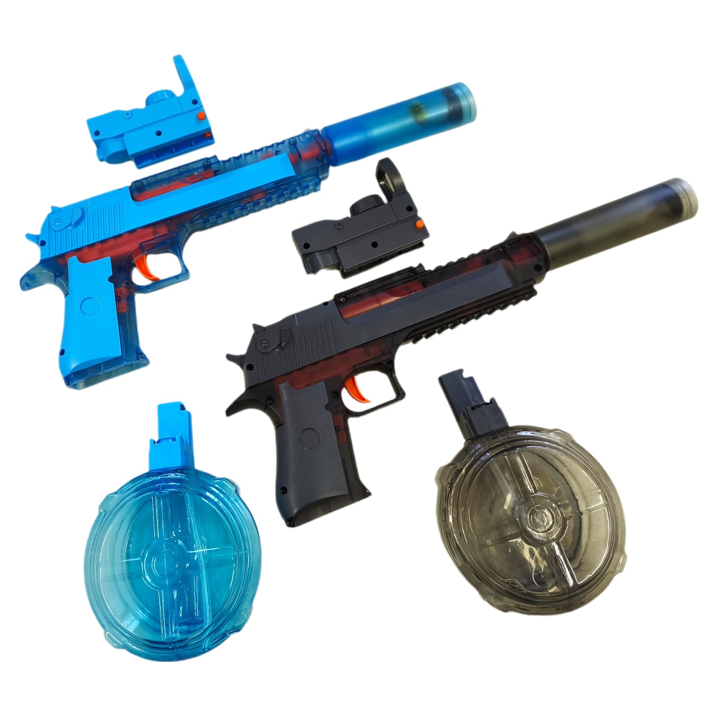 OAKWOOD FunGun Wasserpistole Elektrisch - Automatisch, Transparent, Lichteffekt