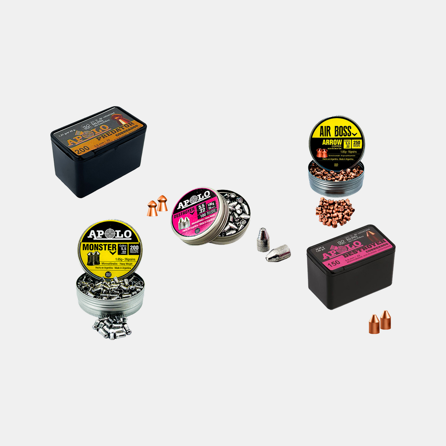 Apolo Diabolos & Stahlrundkugeln: Premium Munition Kal. 4,5mm & 5,5mm