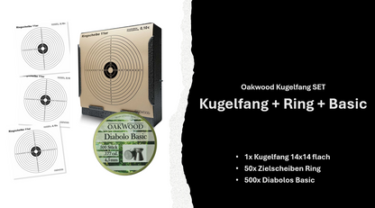 SET 50 Zielscheiben + 500 Diabolos 4,5mm nach Wahl mit Kugelfang