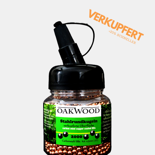 BB Stahlrundkugeln OAKWOOD Kal.4,5mm Kupfer | Schnelllader |CO2 Softair