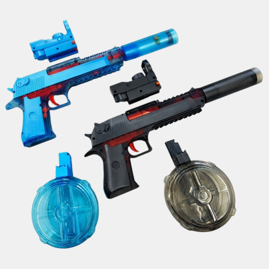 OAKWOOD FunGun Wasserpistole Elektrisch - Automatisch, Transparent, Lichteffekt